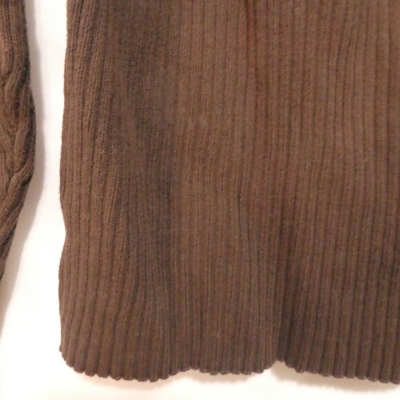 URBAN BEHAVIOR | medium | Classic Dark Brown Ribbed Sweater | Zip Mock Neck - Picture 14 of 16